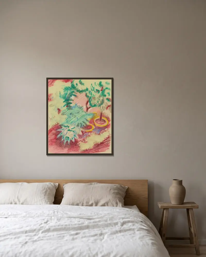 Květináče, August Macke v rámu na stěně