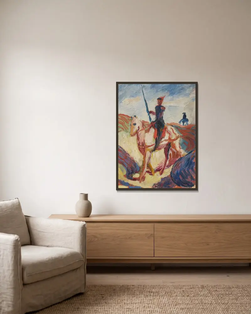 Don Quijote von August Macke gerahmt an einer Wand