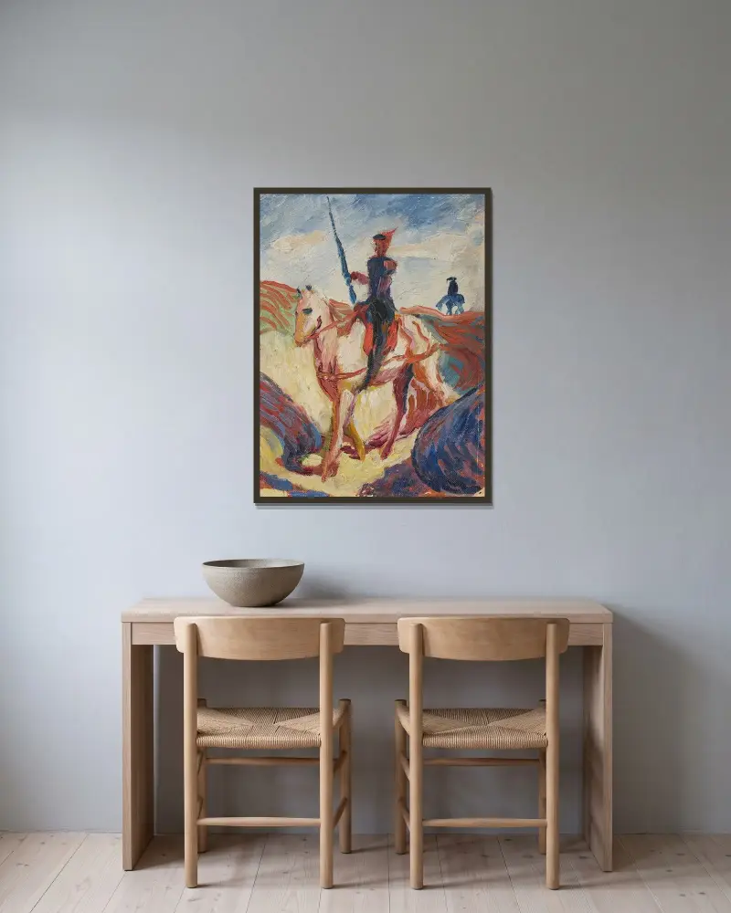 Don Quijote von August Macke gerahmt an einer Wand