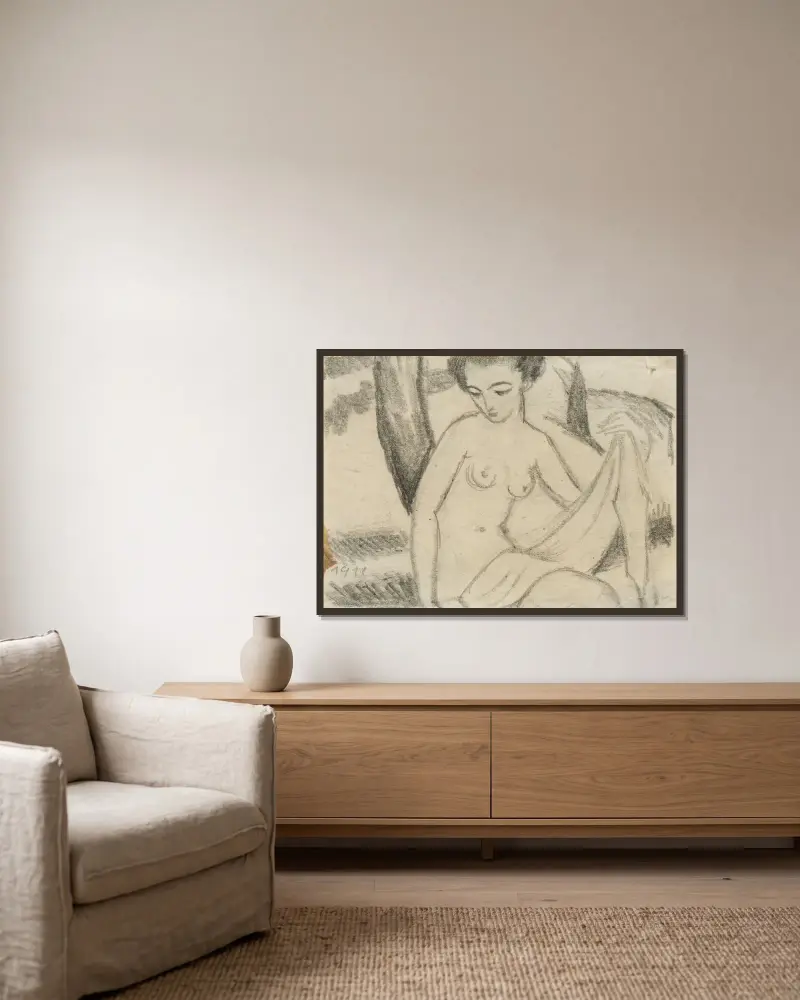 Figurativní kompozice, August Macke v rámu na stěně