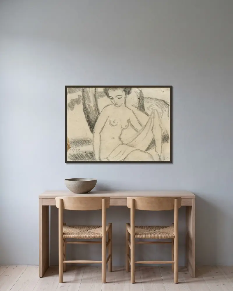 Figurativní kompozice, August Macke v rámu na stěně