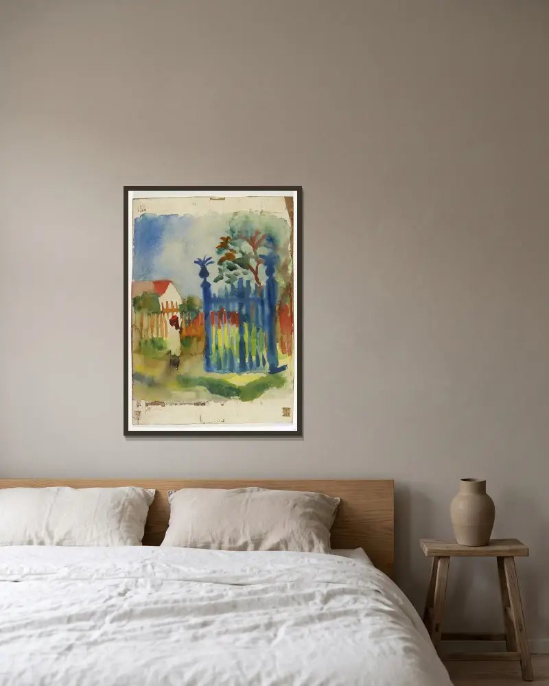 Zahradní branka, August Macke v rámu na stěně