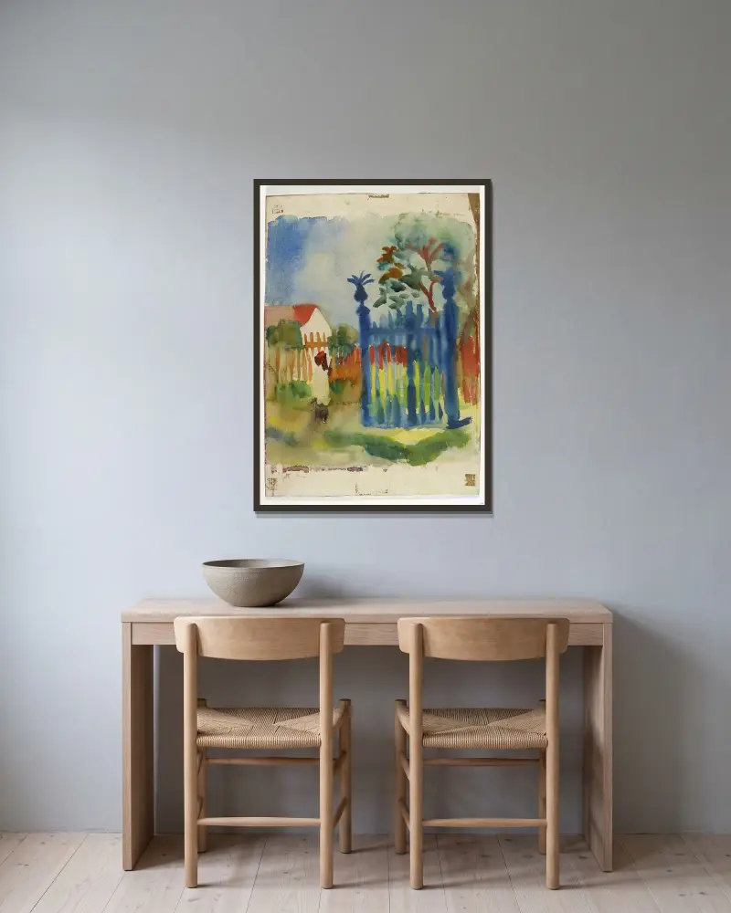 Zahradní branka, August Macke v rámu na stěně