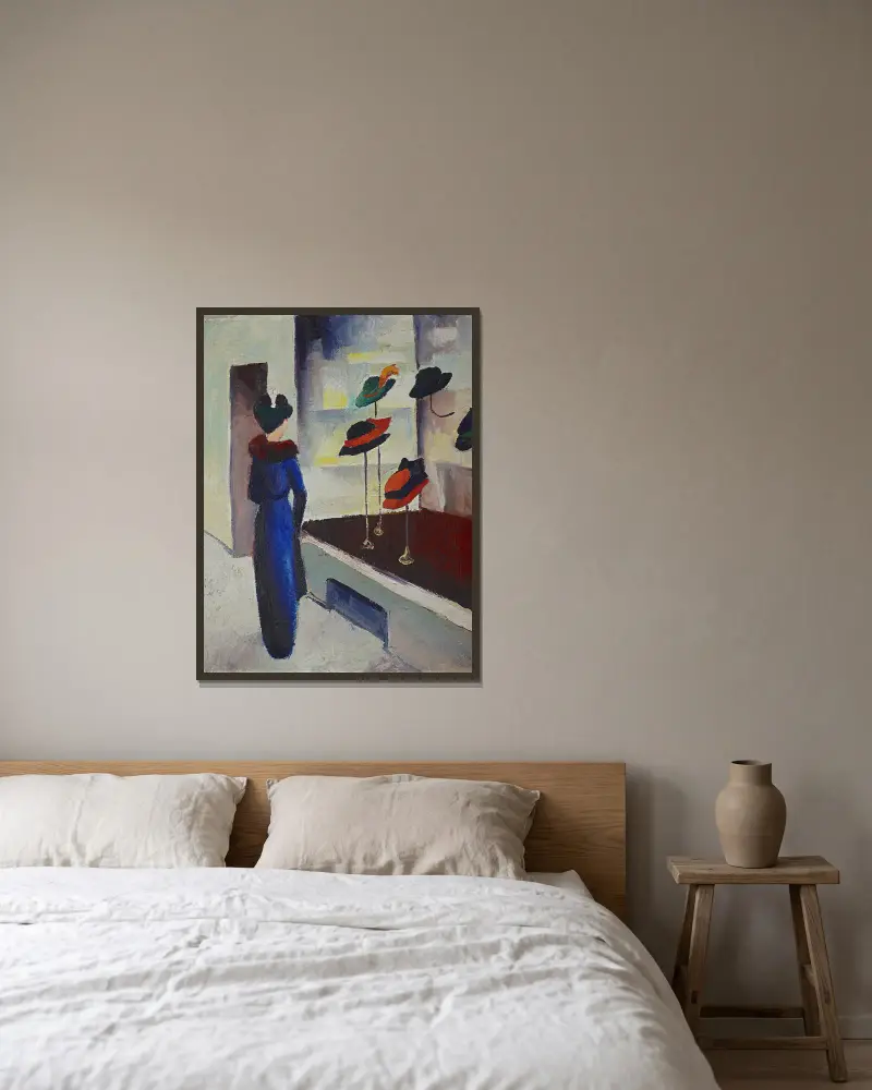Kloboukový obchod, August Macke v rámu na stěně