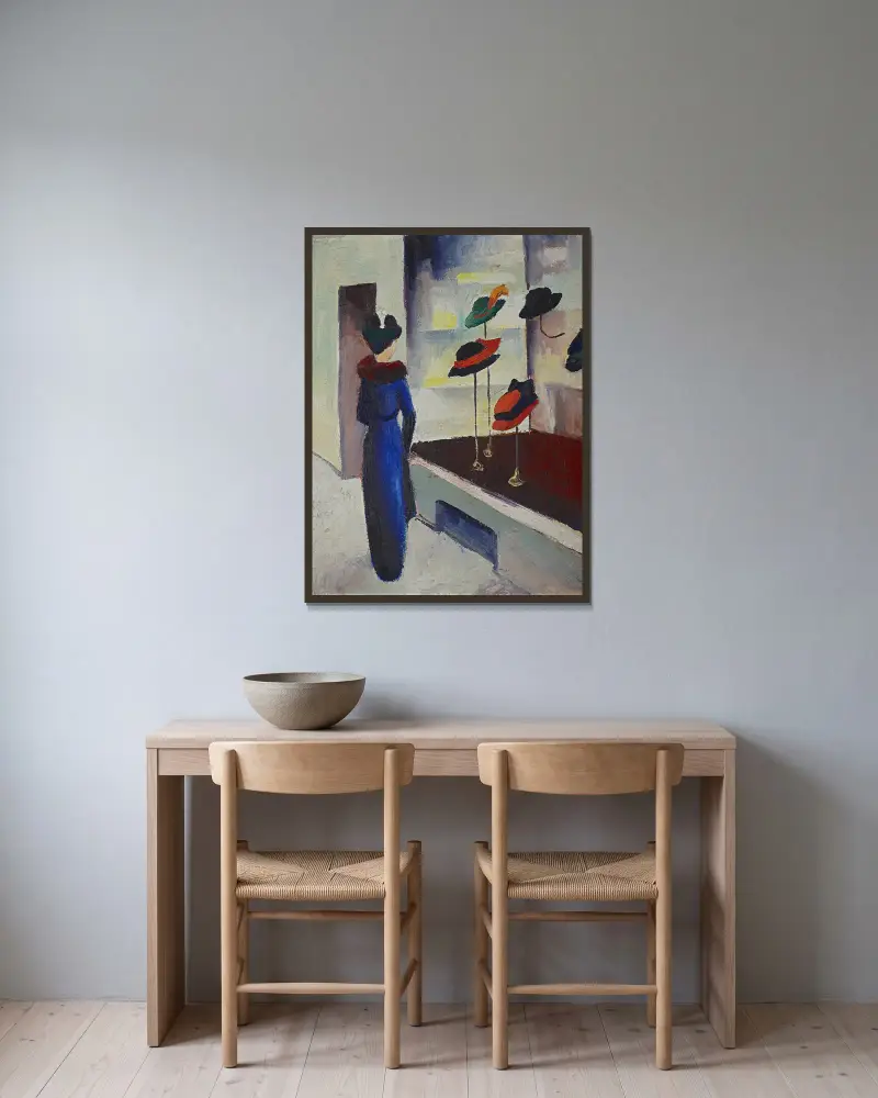Kloboukový obchod, August Macke v rámu na stěně