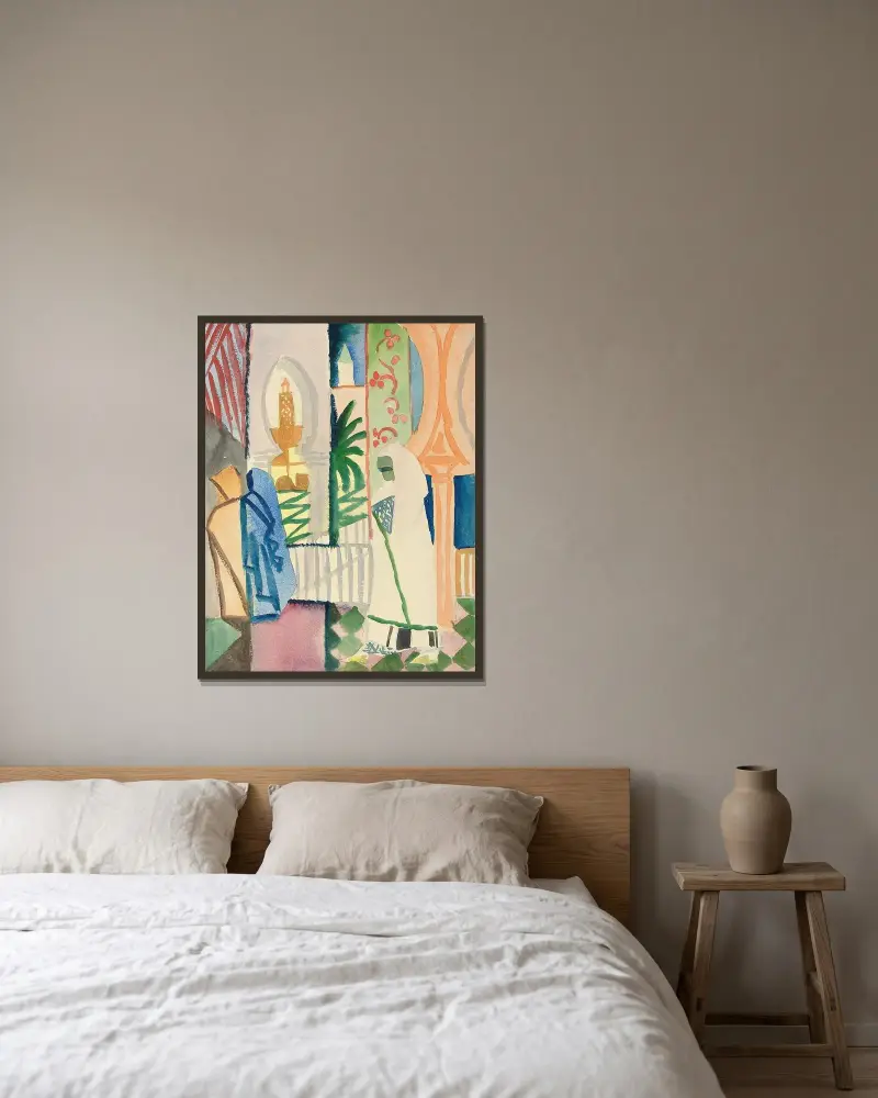 W sali świątyni, August Macke w ramie na ścianie