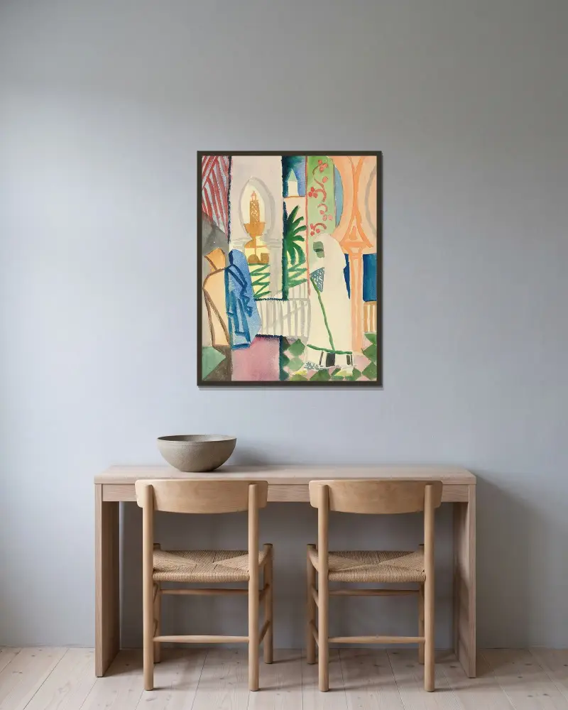 W sali świątyni, August Macke w ramie na ścianie