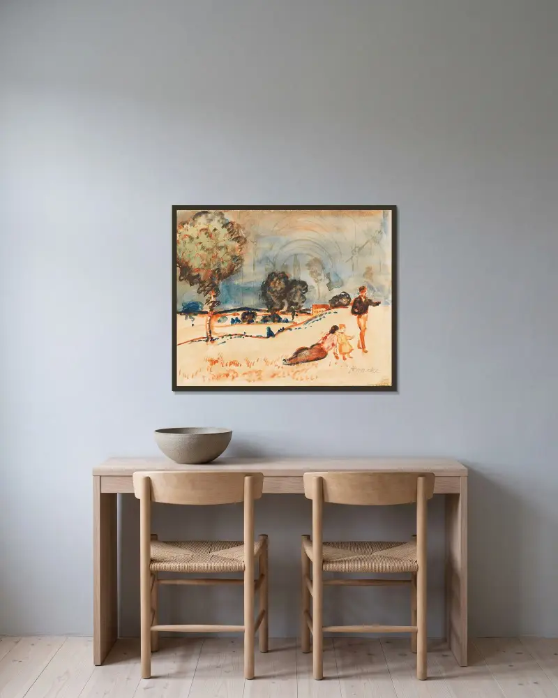 Venkovský výlet, August Macke v rámu na stěně