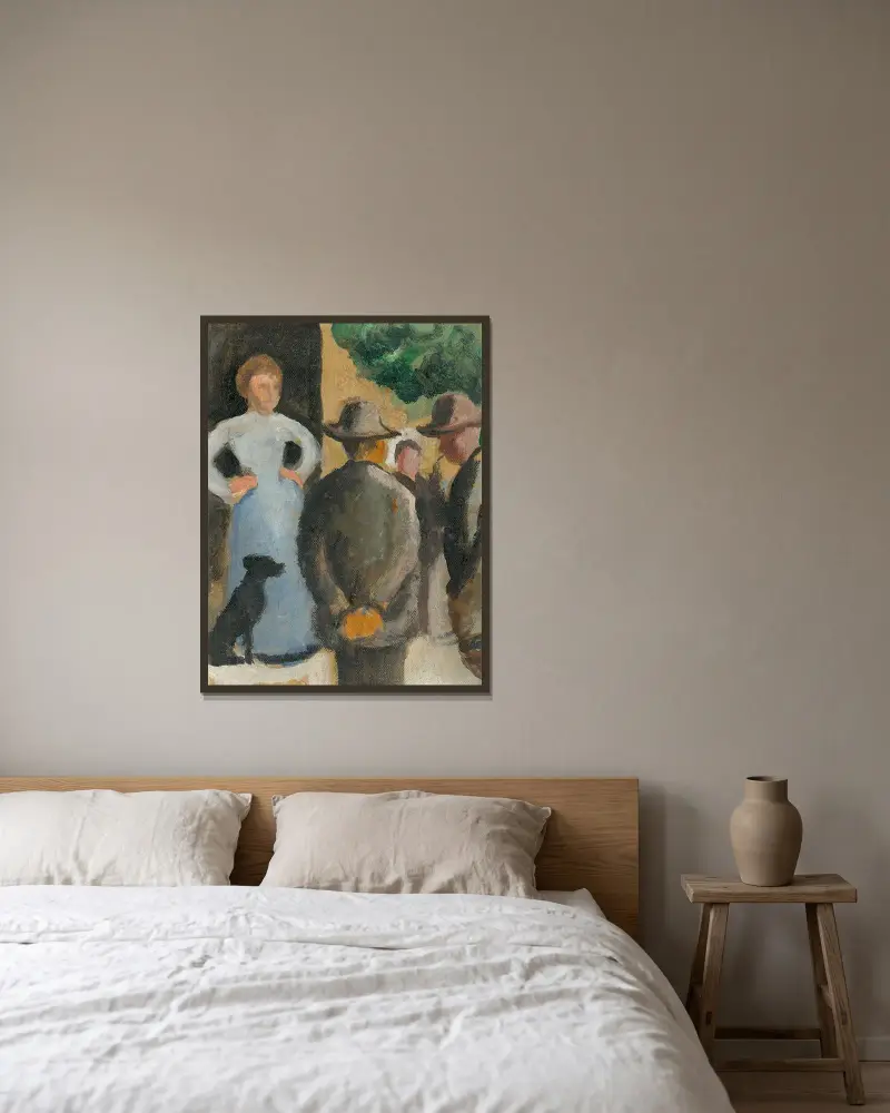 Lidé na ulici, 1909, August Macke v rámu na stěně