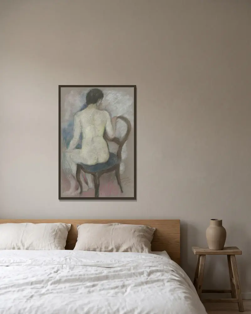 Akt na židli, August Macke v rámu na stěně