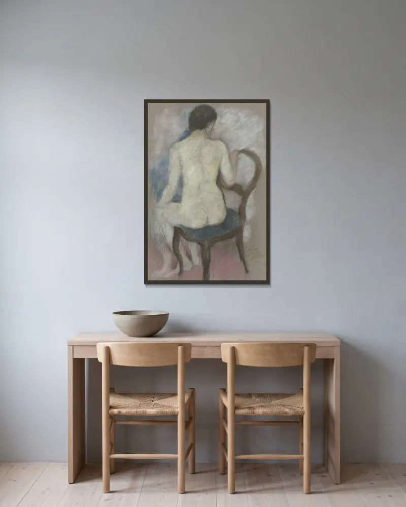 Akt na židli, August Macke v rámu na stěně
