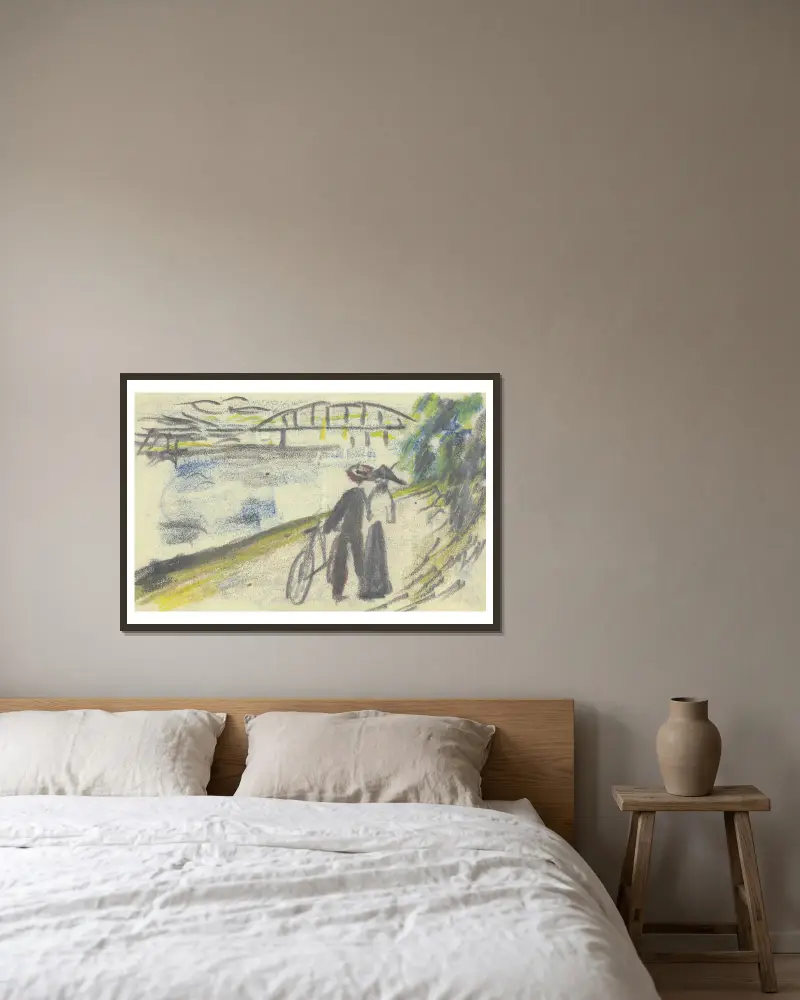 Cesta u Rýna, August Macke v rámu na stěně