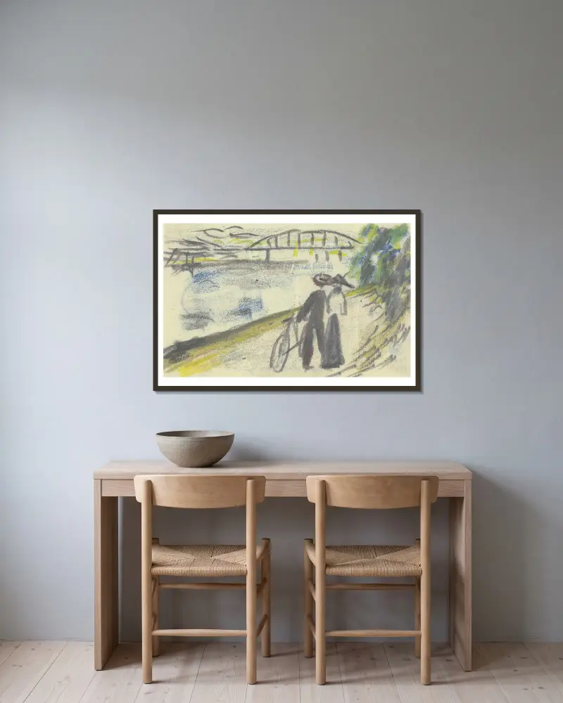 Cesta u Rýna, August Macke v rámu na stěně