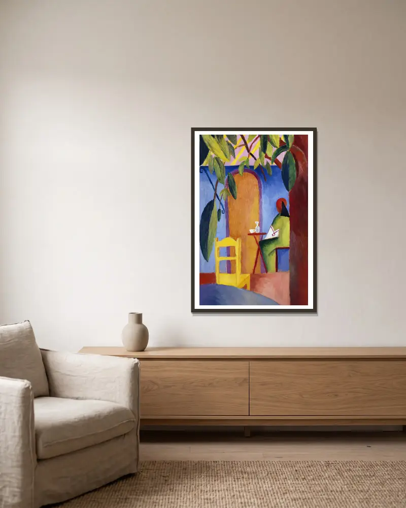 Türkisches Café von August Macke gerahmt an einer Wand