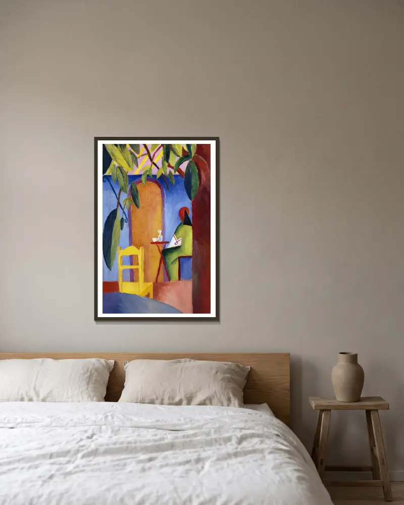 Türkisches Café von August Macke gerahmt an einer Wand