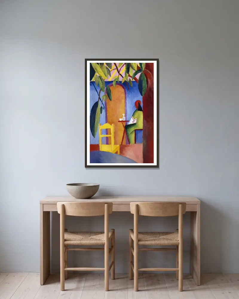 Türkisches Café von August Macke gerahmt an einer Wand
