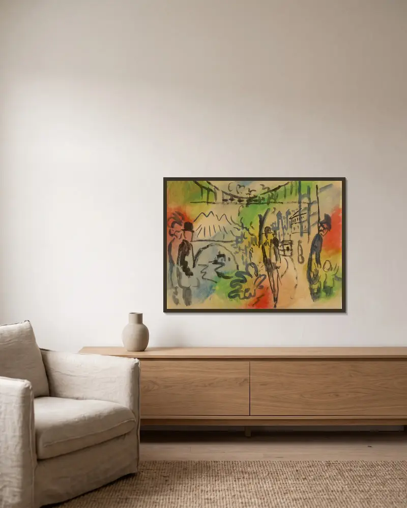 Nábřežní promenáda, August Macke v rámu na stěně