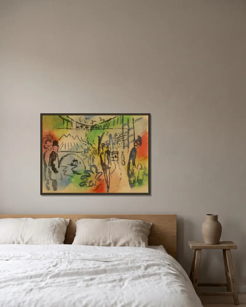 Nábřežní promenáda, August Macke v rámu na stěně