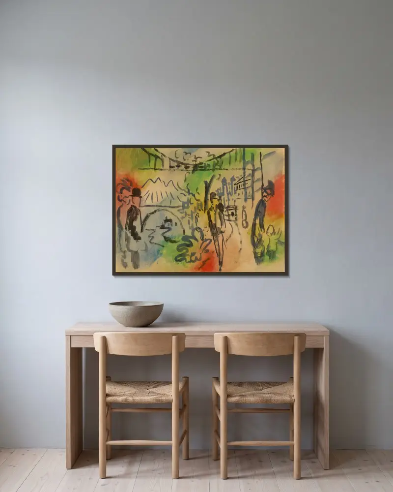 Nábřežní promenáda, August Macke v rámu na stěně