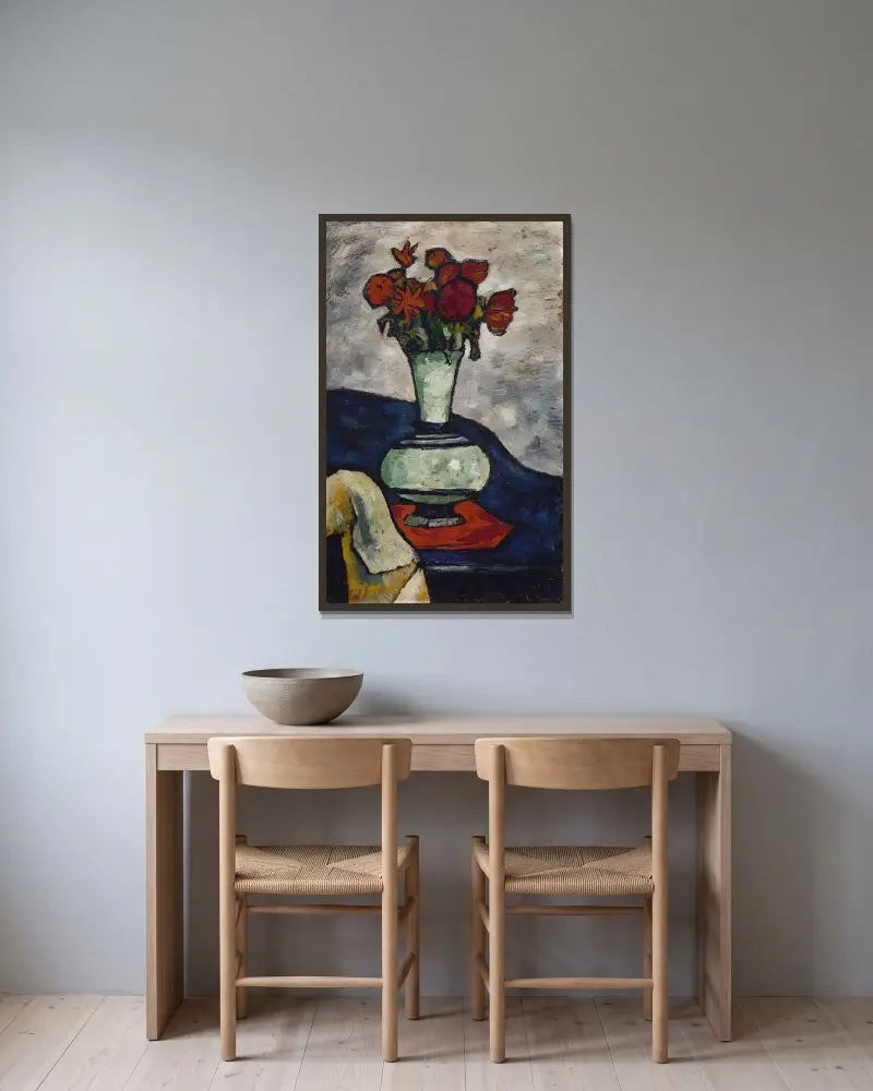 Vadnoucí květiny, August Macke v rámu na stěně