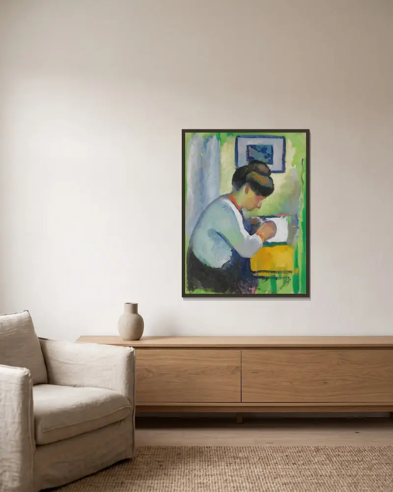 Pisząca kobieta, August Macke w ramie na ścianie