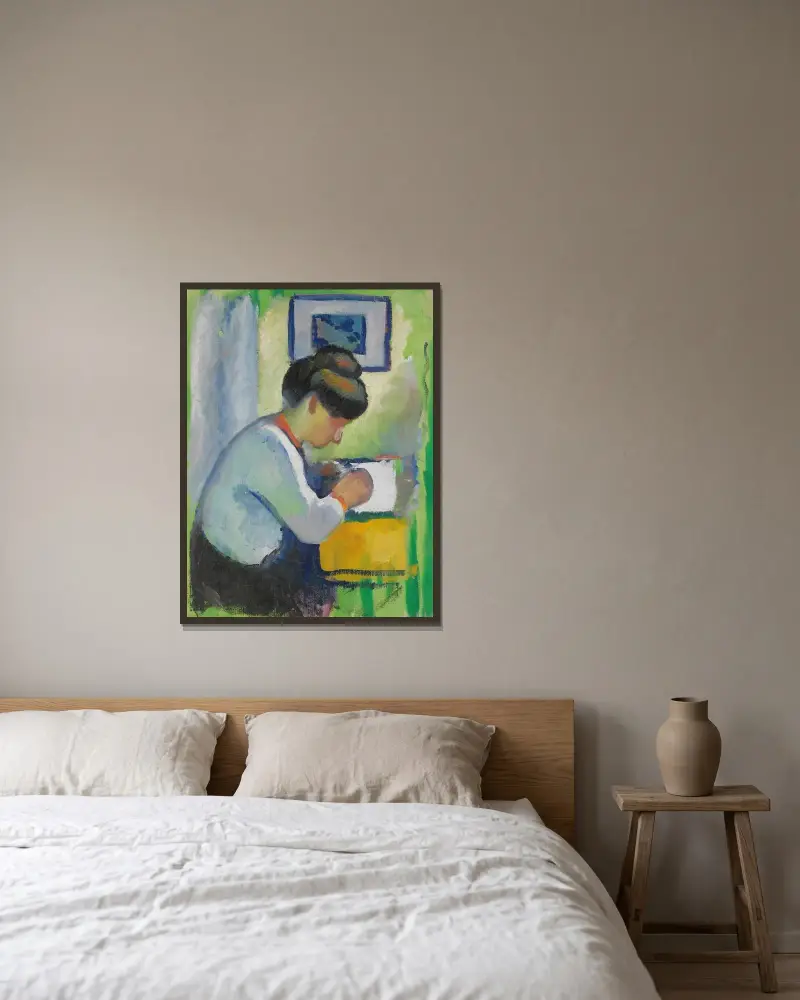 Pisząca kobieta, August Macke w ramie na ścianie