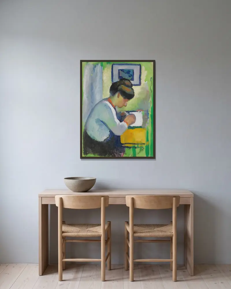 Pisząca kobieta, August Macke w ramie na ścianie