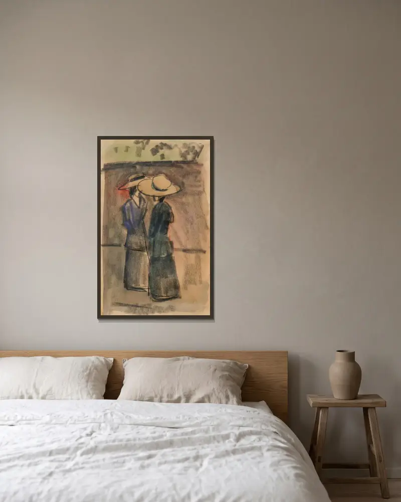 Zwei Frauen von August Macke gerahmt an einer Wand