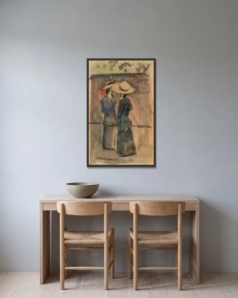 Zwei Frauen von August Macke gerahmt an einer Wand