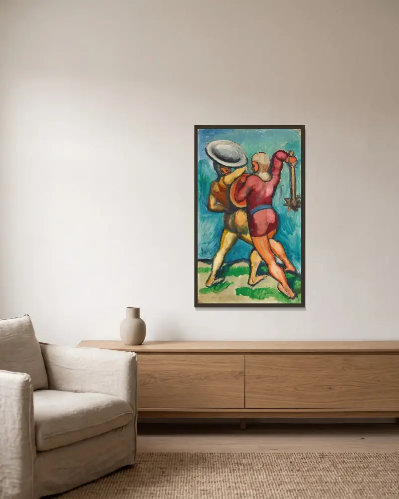Dwóch walczących, August Macke w ramie na ścianie