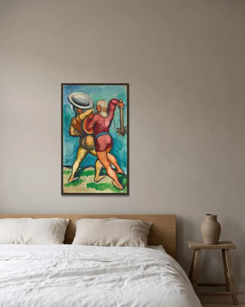 Dwóch walczących, August Macke w ramie na ścianie
