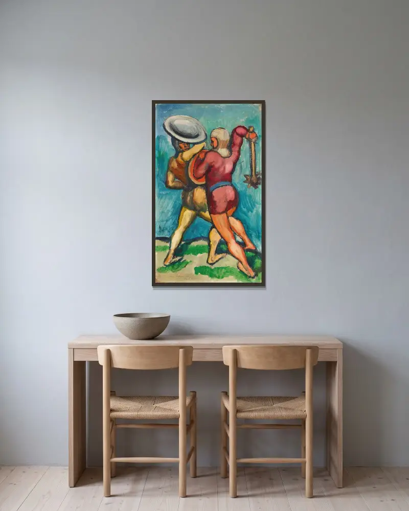 Dwóch walczących, August Macke w ramie na ścianie
