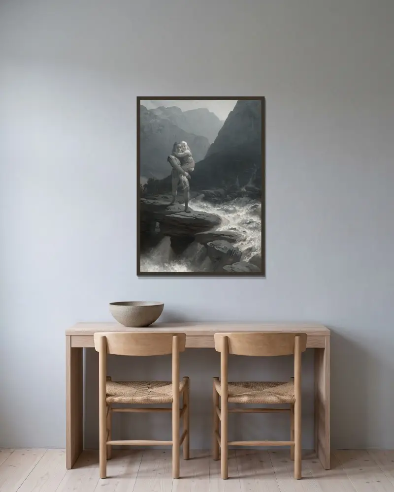 Frithiof a Ingeborg, August Malmström v rámu na stěně