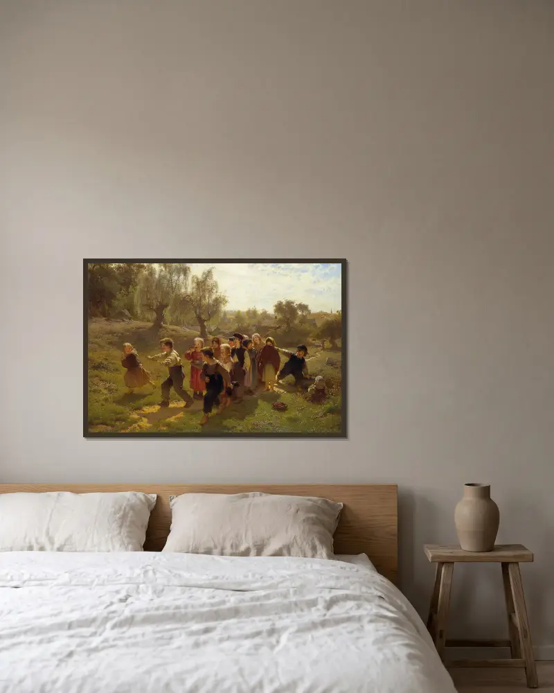 Das Spiel von August Malmström gerahmt an einer Wand