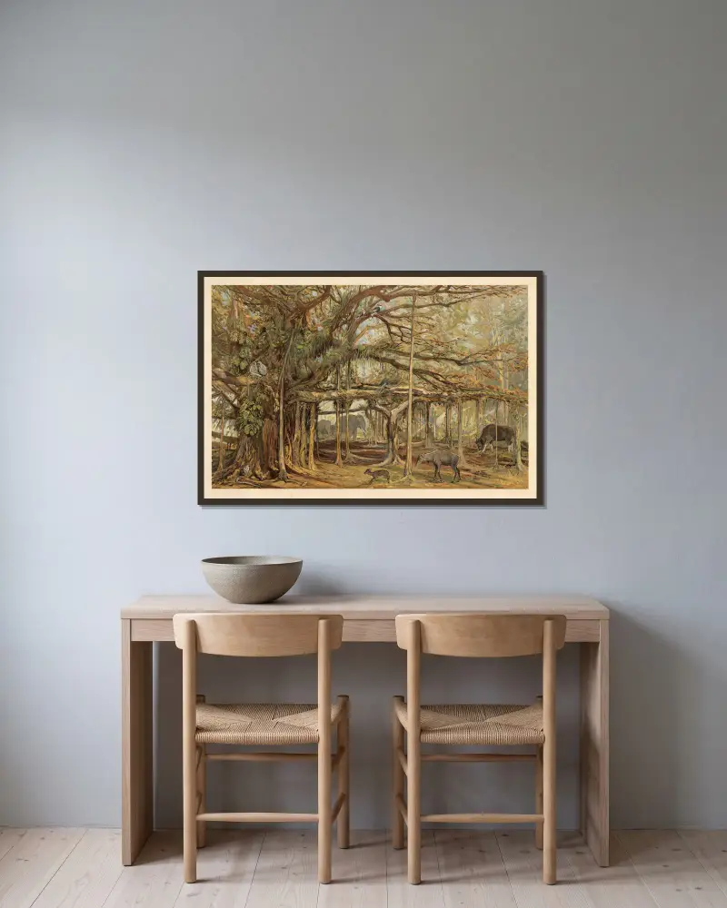 Aus dem indischen Subkontinent (Dekkan) von August Specht gerahmt an einer Wand