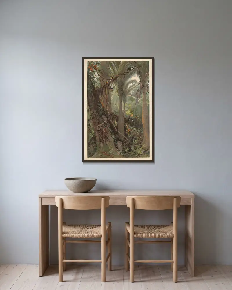 In einem ostbrasilianischen Regenwald von August Specht gerahmt an einer Wand