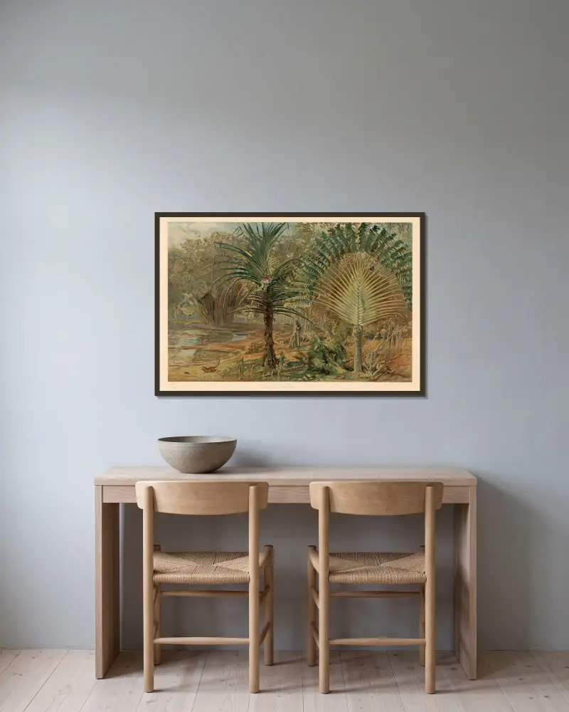 Urwald auf Madagaskar von August Specht gerahmt an einer Wand