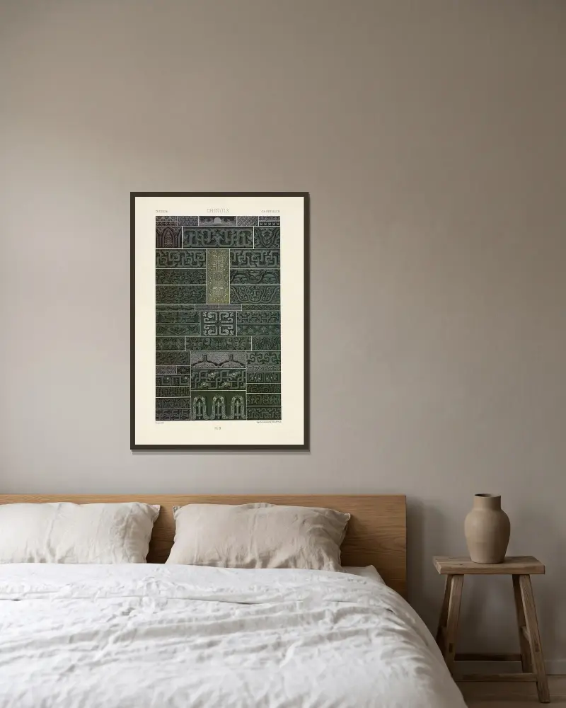 Chinois von Auguste Racinet gerahmt an einer Wand