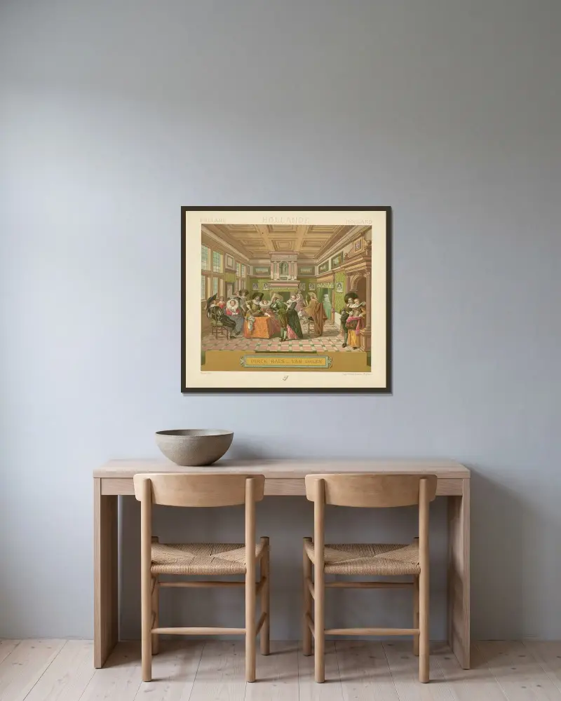 Interieur von Auguste Racinet gerahmt an einer Wand