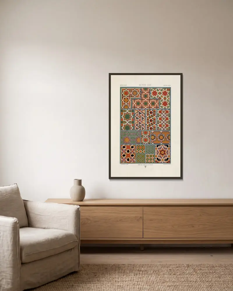 Moyen Age 2 von Auguste Racinet gerahmt an einer Wand