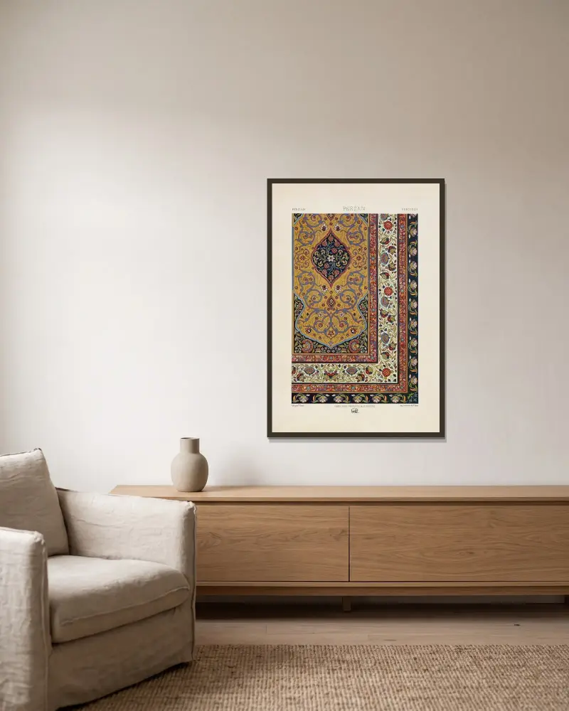 Persan 6 von Auguste Racinet gerahmt an einer Wand