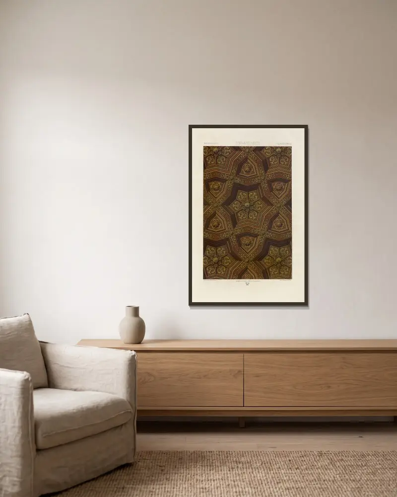 Renaissance 13 von Auguste Racinet gerahmt an einer Wand
