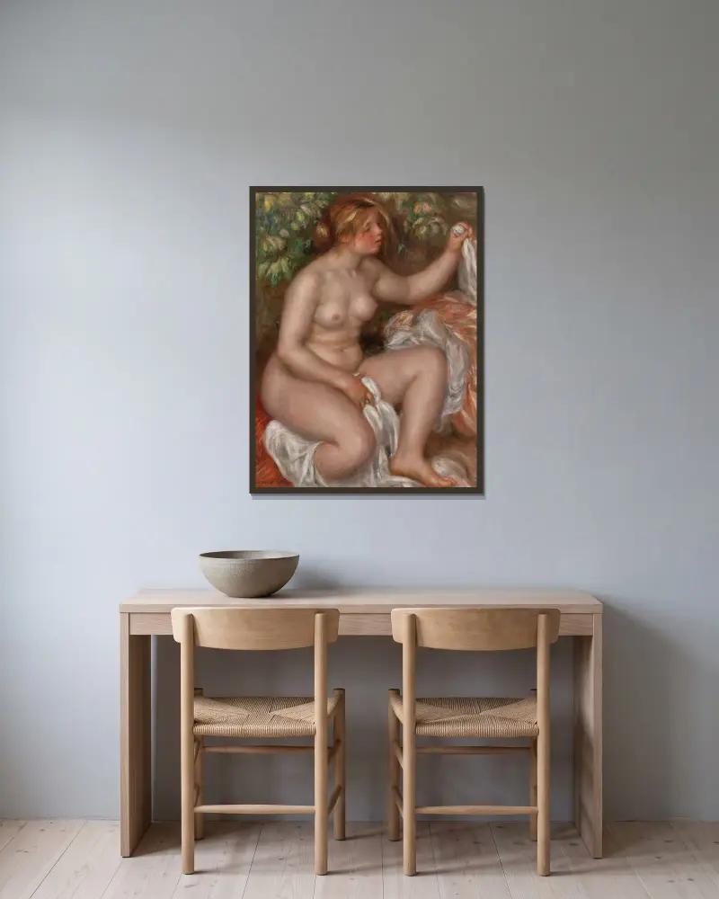 Po koupeli, Pierre-Auguste Renoir v rámu na stěně