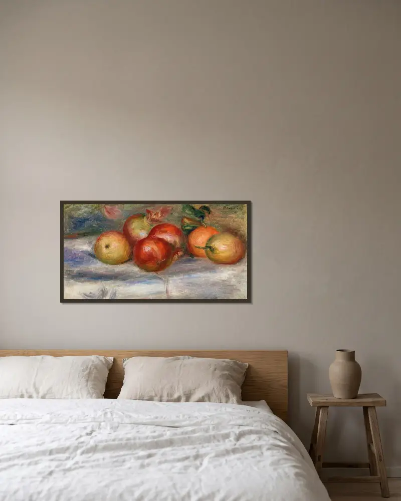 Jabłka, pomarańcza i cytryna, Pierre-Auguste Renoir w ramie na ścianie