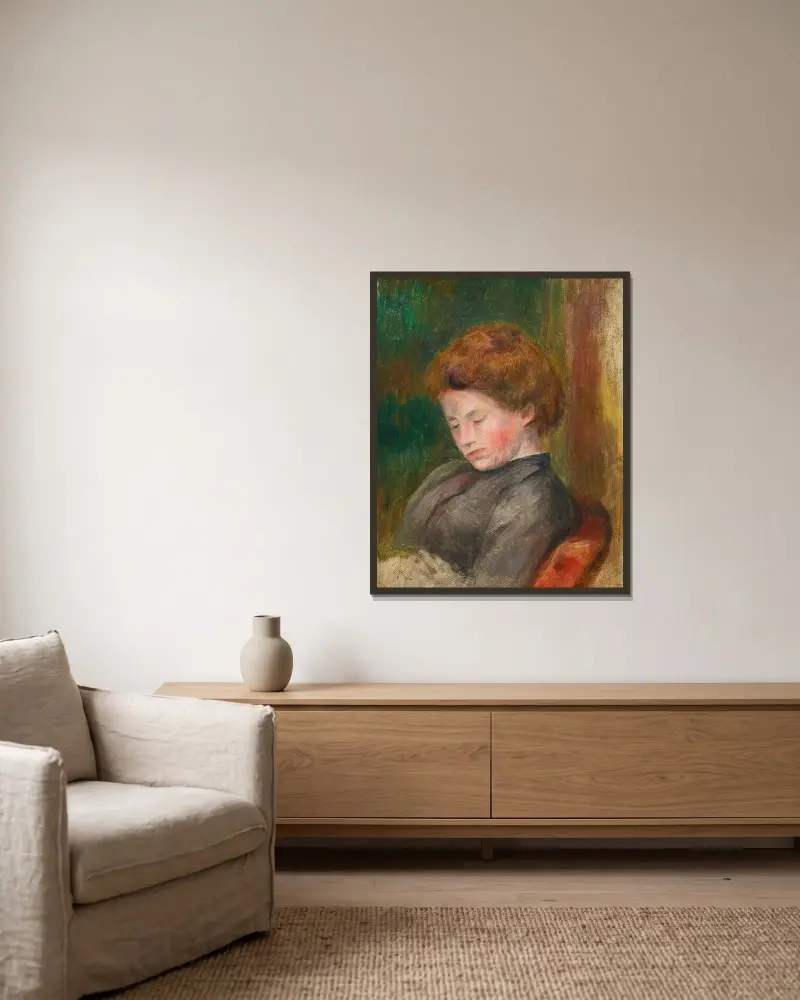 Buste De Femme av Pierre-Auguste Renoir inramad på en vägg