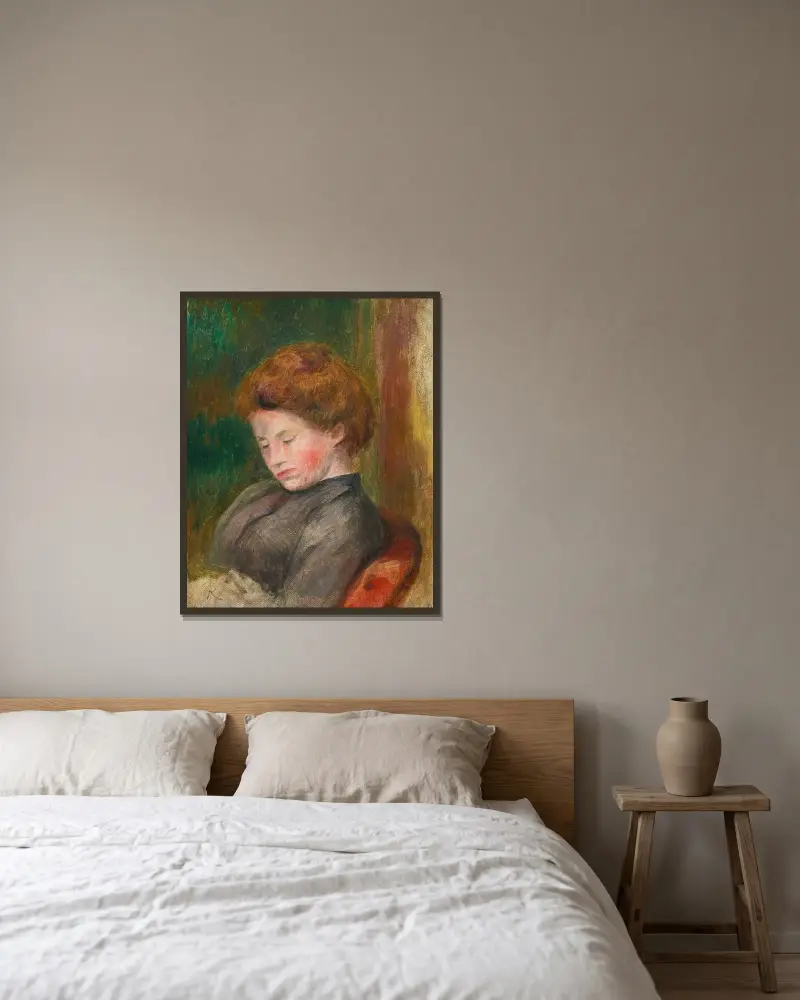 Buste De Femme av Pierre-Auguste Renoir inramad på en vägg