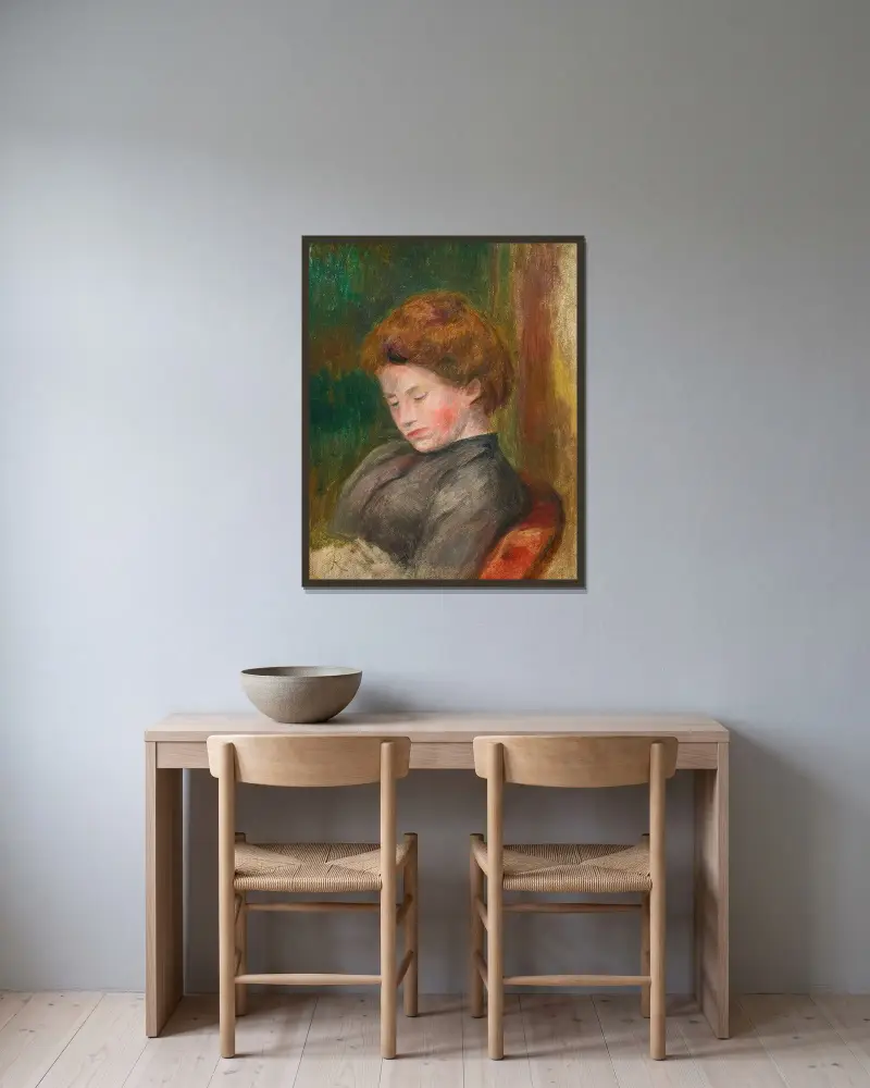Buste De Femme av Pierre-Auguste Renoir inramad på en vägg