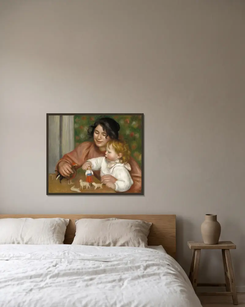 Child with Toys – Gabrielle and the Artist’s Son, Jean av Pierre-Auguste Renoir inramad på en vägg