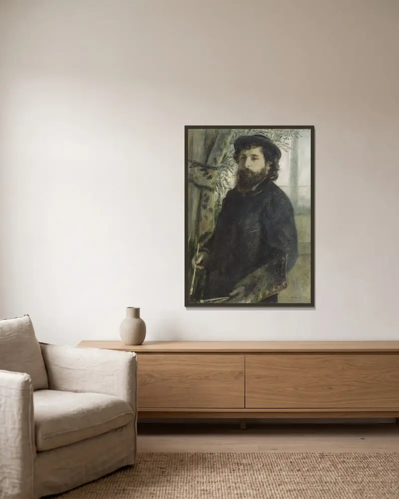 Claude Monet, 1875, Pierre-Auguste Renoir v rámu na stěně