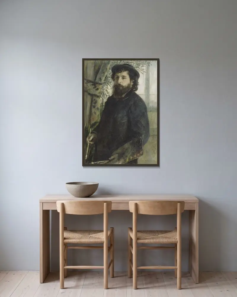 Claude Monet, 1875, Pierre-Auguste Renoir v rámu na stěně